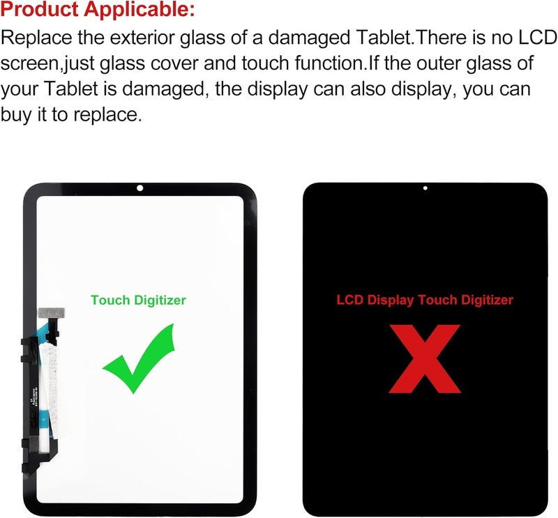 SWARK New Touch Screen Digitizer Replacement for iPad mini 6 2021 8.3'' A2567 A2568 A2569 with OCA Adhesive Repair Tools Kit-No LCD Screen - Image 4